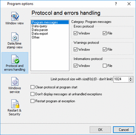 Program protocol messages logging